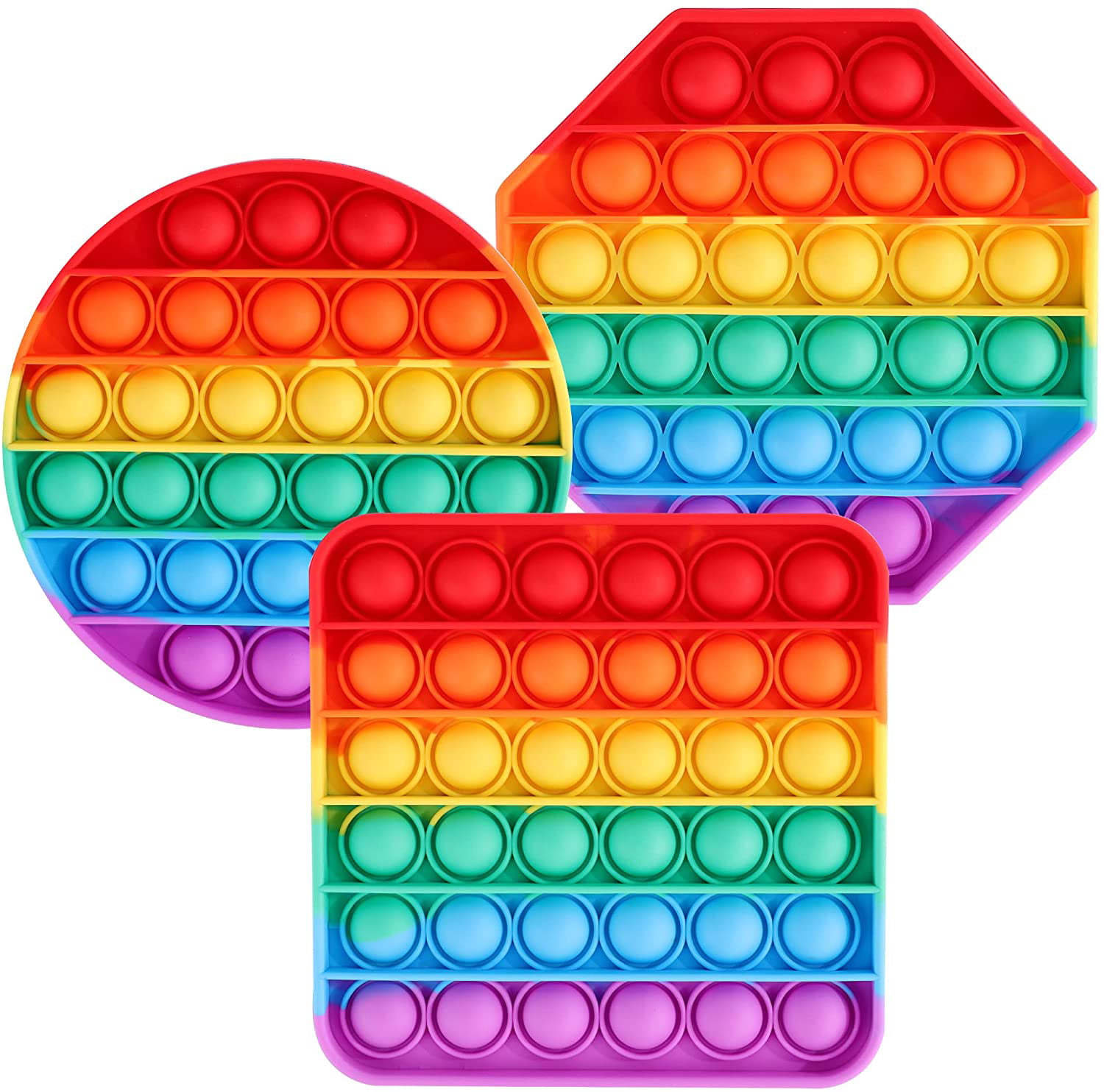 Details about   Rainbow Push Pop Bubble Fidget Sensory Toy Stress Reliever POP Game Kids Game AU 