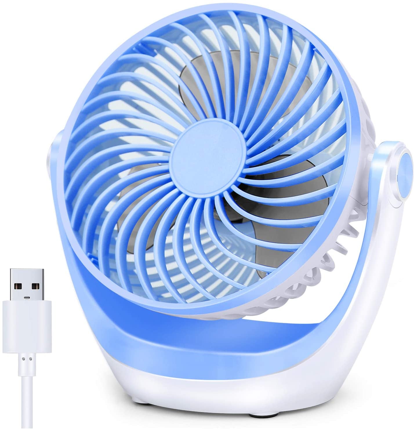 USB Desk Fan Small Table Fan with Strong Airflow Ultra Quiet Portable