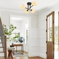 thumbnail image 3 of KAWOTI 4-Light Semi-Flush Mount Black with Frosted Glass Shade, 3 of 7