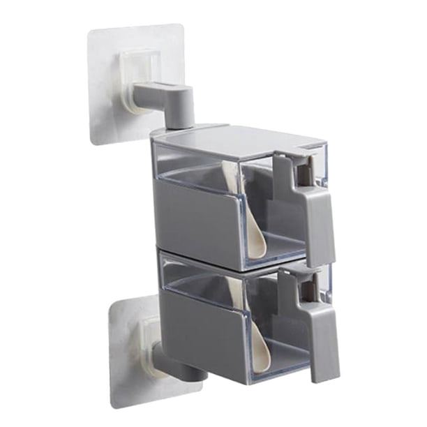 Organizador Del Sostenedor De La Cocina Del Tenedor De La Estante De Del Estante De La Para El Organizador De La Pared 2 capas de gris Soledad Estantes de especias montados en la pared