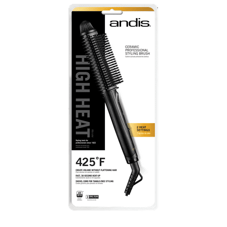 Andis High Heat Ceramic Professional Styling Brush, (Best Hot Air Brush For Black Hair)