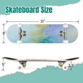thumbnail image 2 of 31'' Complete Skateboard 7 Layer Canadian Maple Double Kick Deck Skateboards Abstract painted green blue art Skate Board for Beginner Adult Gifts, 2 of 5