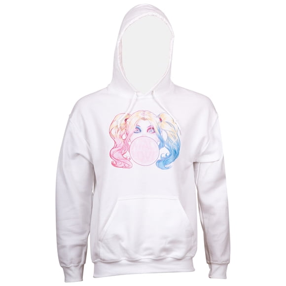 Harley Quinn Fleece Women's White Hoodie-XLarge
