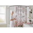 thumbnail image 3 of Serafina Home Pink Grey Butterfly Fabric Shower Curtain for Bathroom: Elegant Flower Garden Toile Design, 3 of 7