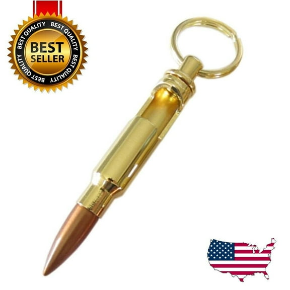 0.308 Cal Bullet Shell Bottle Opener Beer Soda Gold Keychain Key Ring Bar Tool