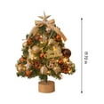 thumbnail image 2 of 17.7 Inch Mini Christmas Tree with Lightssmall Tabletop Flocked Christmas Tree with 30 Led Lights Cones and Wooden Base Xmas Decorations for Holiday Party Home, 2 of 8