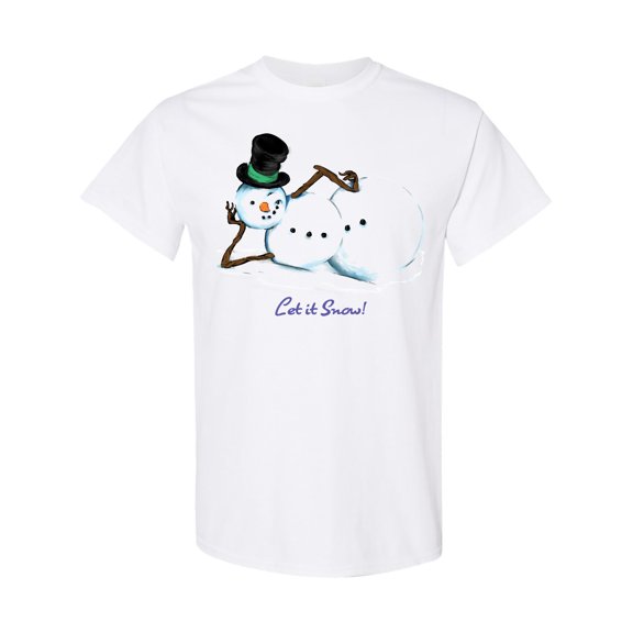 Inktastic Let It Snow Sassy Snowman in Top Hat T-Shirt