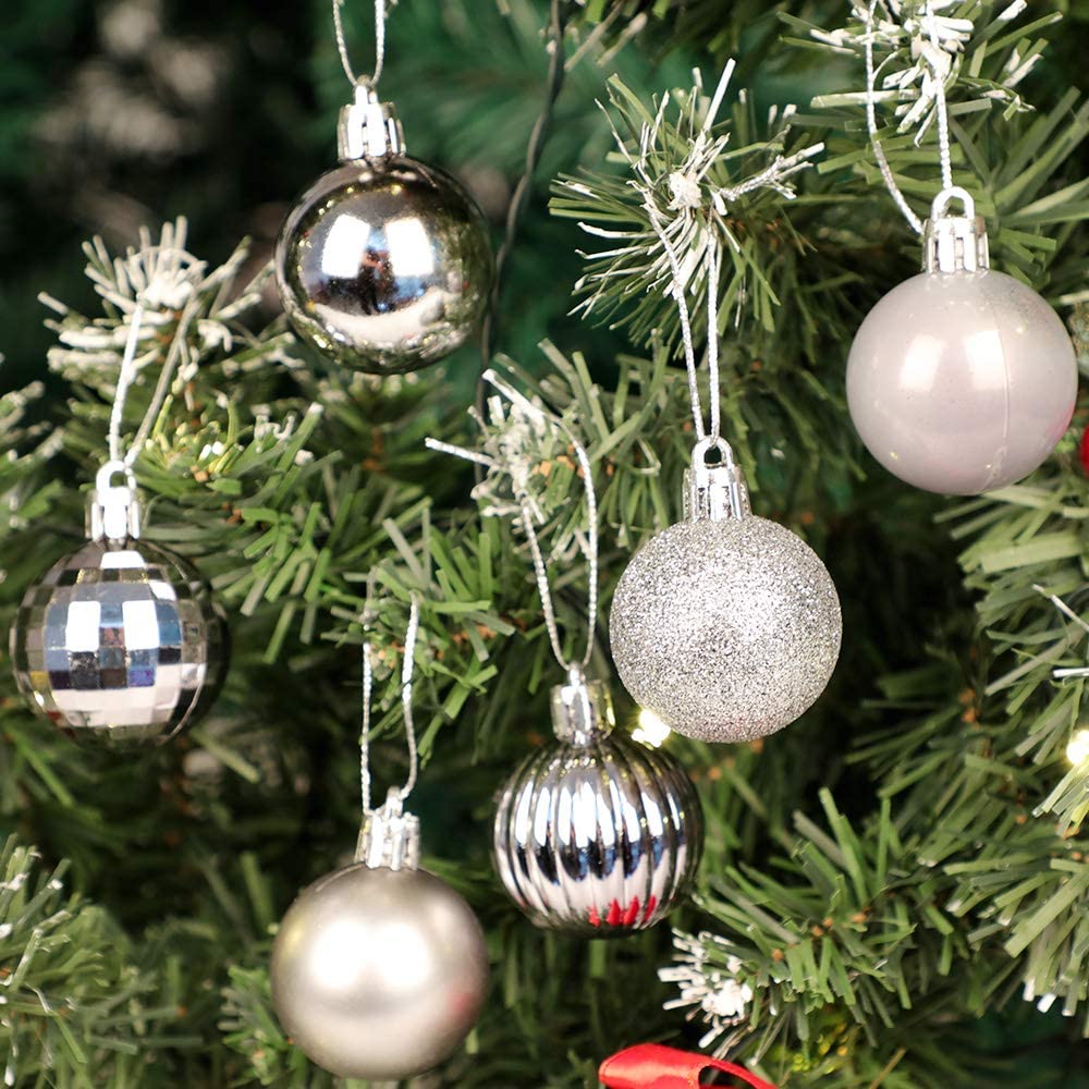  DECHOUS 24pcs Tiny Christmas Ornaments Christmas Mini Ball  Ornament Christmas Bauble Ornaments Silver Balls Small Xmas Balls Mini  Christmas Tree Christmas Pendant Tree Decoration : Home & Kitchen