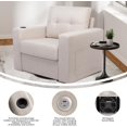 thumbnail image 6 of Tabaray Swivel Accent Chair, Recliner Armchair, Modern Round Barrel Chair with Storage Pocket, Single Sofa with Cup Holder and Cushion for Living Room, Bedroom, Guest Room, Office, 6 of 18