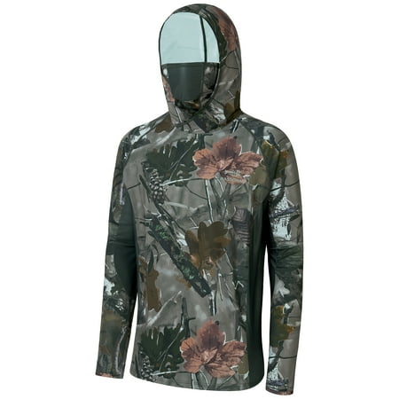 BASSDASH UPF 50+ Men's Hunting Shirts with Mask Long Sleeve Camo Fishing Hoodie