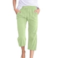 thumbnail image 1 of Women Fashion High Waisted Wide Leg Pants Drawstring Elastic Trousers Comfy Straight Leg Long Pants With Pockets Features, 1 of 5