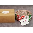 thumbnail image 4 of Soimoi 40Pcs Christmas Print Precut Fabrics Strips Roll Up 1.5x42inches Cotton Jelly Rolls For Quilting - Red & Green, 4 of 9