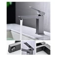 thumbnail image 3 of Sink Faucet Taps Hot Cold Water Faucet Square Tapware for Bathroom Brass Chrome Black ,Tankless Design, 3 of 11