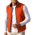 thumbnail image 2 of Stamzod Golf Vests for Men Casual Sleeveless Zip Up Waterproof Jacket with Pockets Outdoor Work Travel Hiking Vest Outerwear Orange XL, 2 of 10