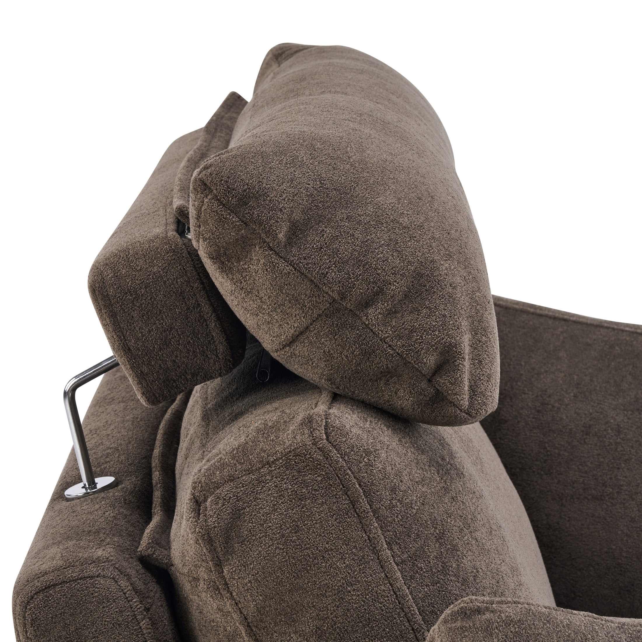 Christopher Knight Home Modern Oversized Manual Recliner Chair with Adjustable Headrest and Pillows, Brown