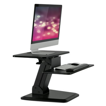 VIVO Black Corner Height Adjustable Cubicle Sit to Standing Tabletop ...