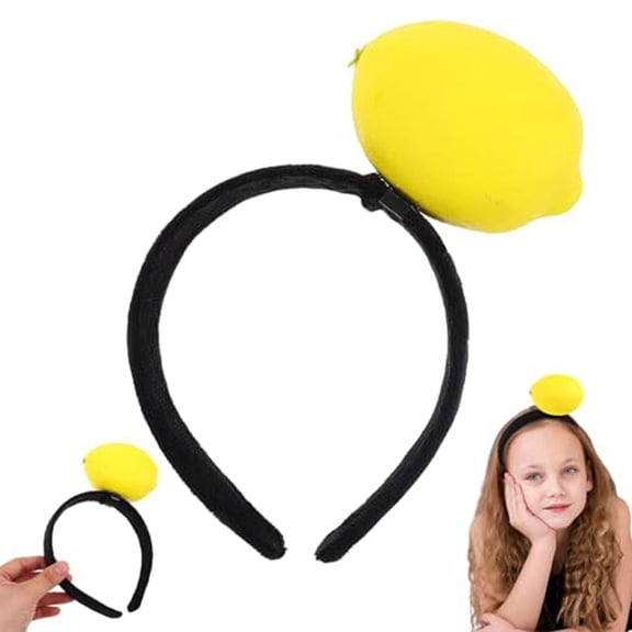 SDOHIG Pack of 1 Lemon Headband, Fruit Shape Soft Headpiece, Cute Hair Accessory for Party and Festive Fancy Dress, Yellow