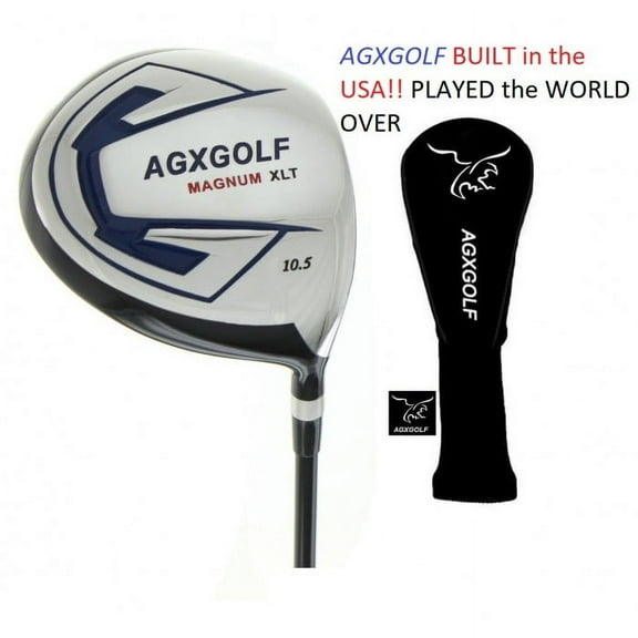 AGXGOLF XL Men's 460cc Over size Driver (10.5 Degree): Graphite Shaft   Head Cover, Left Hand, Senior Flex, 2X-Tall Length ( 2.0")