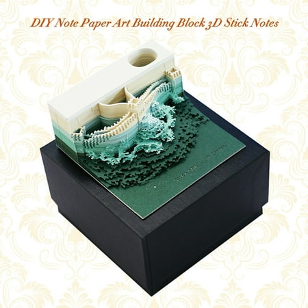 DIY Note Paper Art Building Block 3D Stick Notes Convenience Stickers Papers Card Craft Creative Post Notes The Great Wall