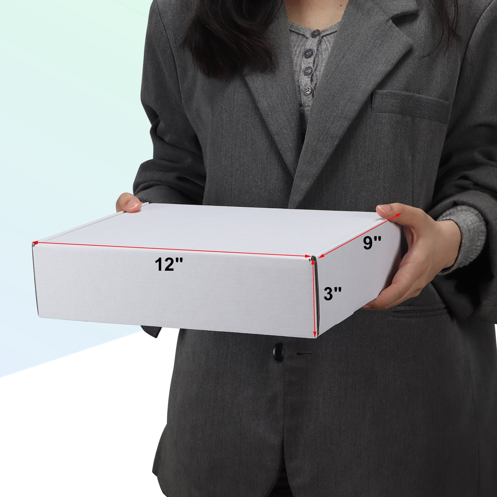12x9x3 Shipping Boxes Set of 20, White Corrugated Cardboard Box for Packing, Mailing, Business