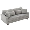thumbnail image 6 of Newest 80.3" Corduroy Loveseat, Upholstered Sofa with Pocket Springs & 4 Pillows, for Living Room & Apartment,Grey, 6 of 12