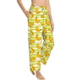 thumbnail image 2 of Uemuo Bananas On A Striped Pattern Women's Wide Leg Palazzo Lounge Pants with Pockets Light Weight Loose Comfy Casual Pajama Pants-X-Large, 2 of 9