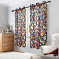 thumbnail image 2 of Yayeee Window Curtains Light Filtering 63"x42" Grommet Panel Pair Home Living Room Decor, Small Colorful Flower, 2 of 7