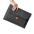 thumbnail image 2 of MasteelfCA Black Laptop Pouch Portable Felt Laptop Tablet Bag Computer Pouch (14 inch), 2 of 7