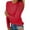 Red, variant on Women's Round Neck Hollow Stitching Long Sleeved T-Shirt - Versatile Everyday Wear for Modern Women