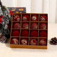 thumbnail image 2 of 16 piezas de 6 cm de adornos navideños de bolas de color rojo vino, verde oscuro y rosa, decoración de fiesta para árbol de Navidad, colgante de esferas navideñas, 2 of 4