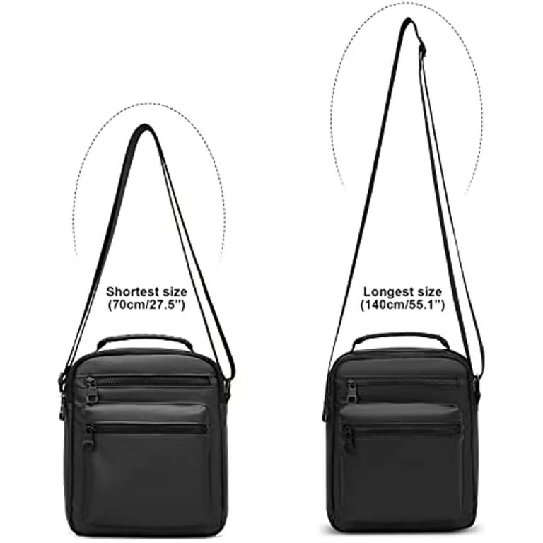Small Men's Waterproof Messenger Bag - Ideal Crossbody Sling Purse Handbag  for Work and School - Casual Black Shoulder Bag