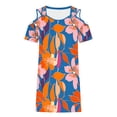 thumbnail image 5 of Ladies' Summer Dress Fashion Printed Strap Beach Skirt Off Shoulder Short Sleeve V-neck Short Dress, 5 of 6
