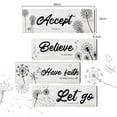 thumbnail image 2 of 4 Pcs Black dandelion Wooden Wall Sign Accept Let Go Have Faith Believe Wooden Wall Decor Inspirational Wall Art for Living Room Bathroom 3.94×11.81 Inch Black, 2 of 7