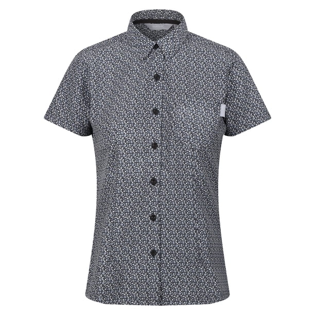 Regatta - Camisa Mindano VII Flores de Manga Corta para Mujer (Gris Seal)