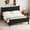 Black, variant on Noble House Queen Platform Bed with Headboard and Footboard, Wood Frame, Black