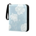 thumbnail image 2 of Game Card Storage Bag Collectible Trading Card Albums The 4-Pocket Card Binder With 50-Page Sleeve Can Hold 400 Game Cards Pretty Blue White Flowers, 2 of 6