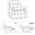 thumbnail image 4 of Manual Glider Rocker Recliner Chair for Nursery, USB Ports, Cup Holders, Fabric 8002(Beige), 4 of 6