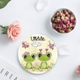 thumbnail image 3 of RYLABLUE Frog U and Me Set of 6 Round Coaster for Drinks, Absorbent Ceramic Stone Coasters Cup Mat with Cork Base for Home Kitchen Room Coffee Table Bar Decor, 3 of 5