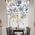 thumbnail image 4 of Yellow Blue Flower Tie Up Curtain 45 Inches Long, Vintage Floral Balloon Style Kitchen Window Curtain Over Sink, Small Window Rod Pocket Curtain 34"x45", 4 of 9