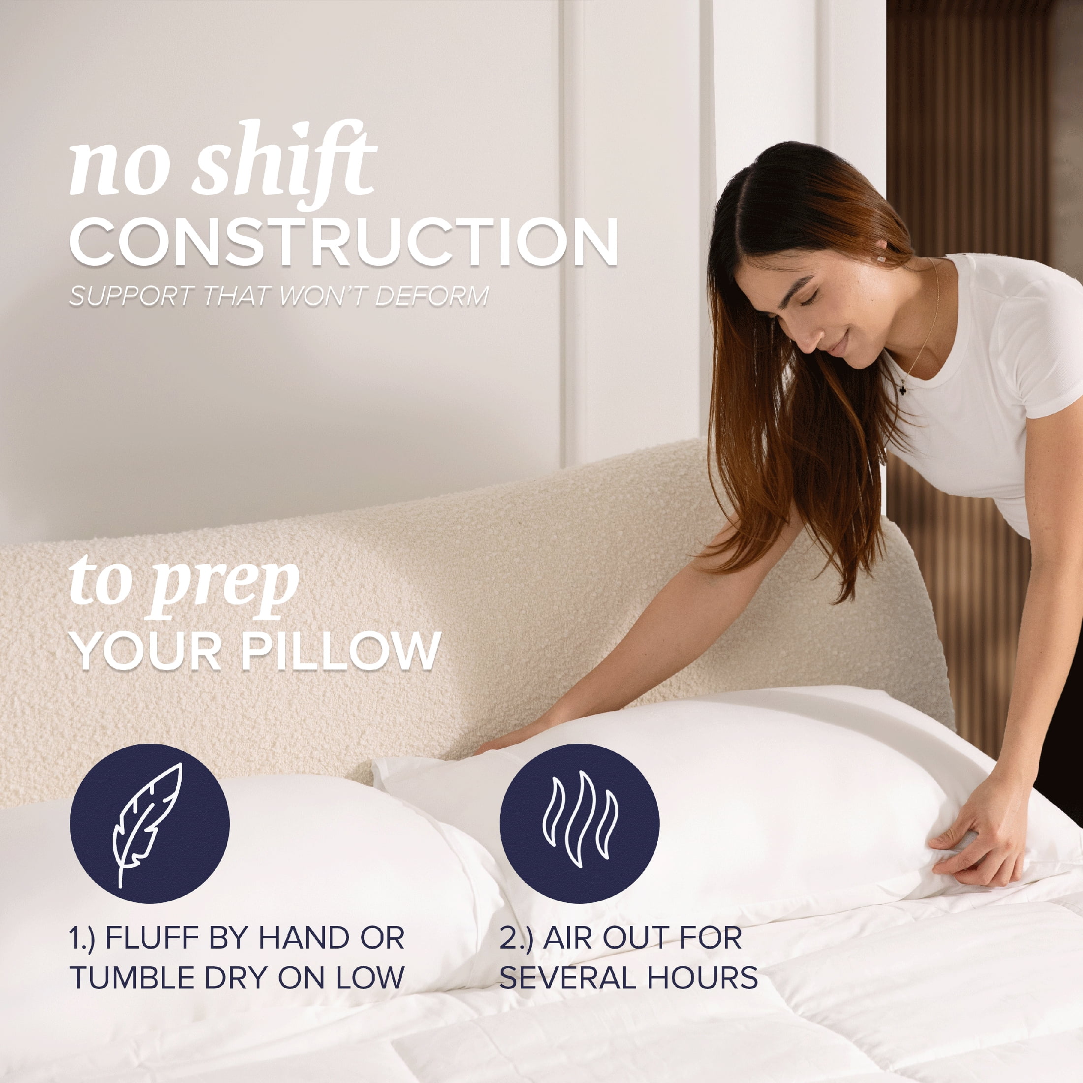 Beckham Hotel Collection Customizable Down Alternative Queen Pillow 1 Pack, Adult