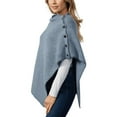 thumbnail image 3 of Aran Woollen Mills Poncho 100 % Soft Merino Wool Women`s Irish Cape with Buttons and Herringbone Pattern Made in Ireland, 3 of 7