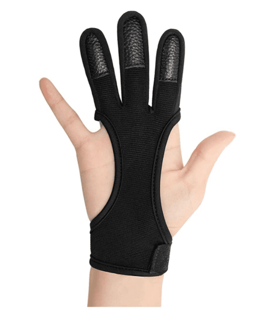 3 Finger Protect Glove  Archery Shooting Guard Tab Gear Fit Recurve Bow Hunting 