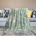 thumbnail image 2 of JEUXUS  Wave Leaves Ropical Colored Bstract Flower White Green Flannel Blanket Home Sleeping Blanket Decor Sofa Blanket, 2 of 6