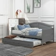thumbnail image 2 of Wood Daybed with a Trundle, Trundle Daybed Twin Size Standard Twin Bed Frame No Box Spring Required, 2 of 7