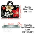 thumbnail image 3 of LSS 14-14.9 inch Neoprene Laptop Sleeve Bag Carrying Case with Handle and Adjustable Shoulder Strap - Black Gray Red Flower Leaves, 3 of 3