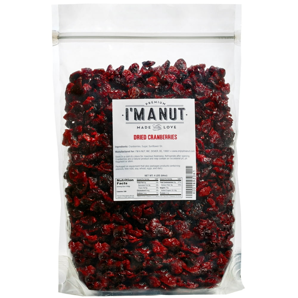 Dried Cranberries Original 4 Pounds,Resealable Bag, High in Antioxidant