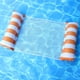 thumbnail image 5 of Hamaca de piscina NQ juego de 2 hamacas flotantes cama flotante tumbona inflable 4 en 1 portátil plegable naranja y verde, 5 of 5