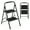 Black-2 Step, variant on GVN Step Stool,Step Ladder,2-Step/3-Step Ladder with Wide Anti-Slip Pedal-2-Step
