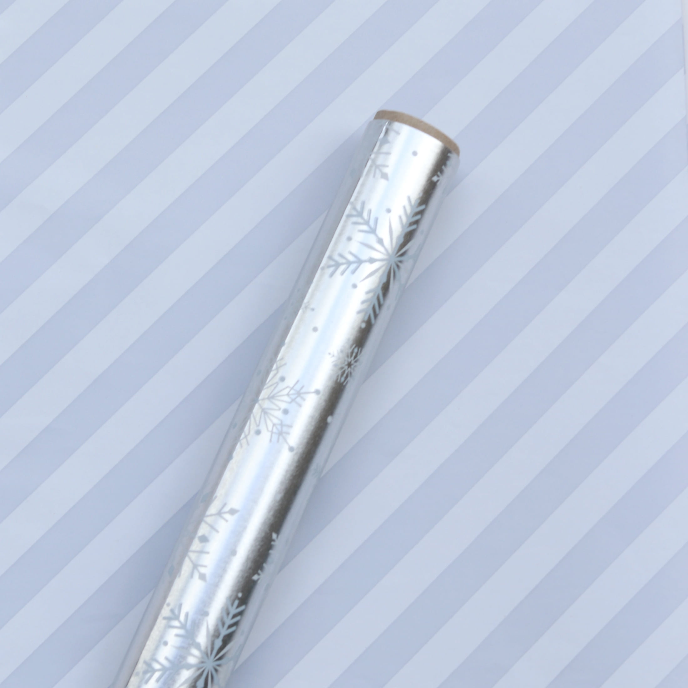 Holiday Time Blue and Silver Foil Reversible Christmas Wrapping Paper, 3 Roll, 50 Sq ft