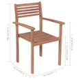thumbnail image 4 of vidaXL Stackable Garden Chairs 2 pcs Solid Teak Wood, 4 of 5